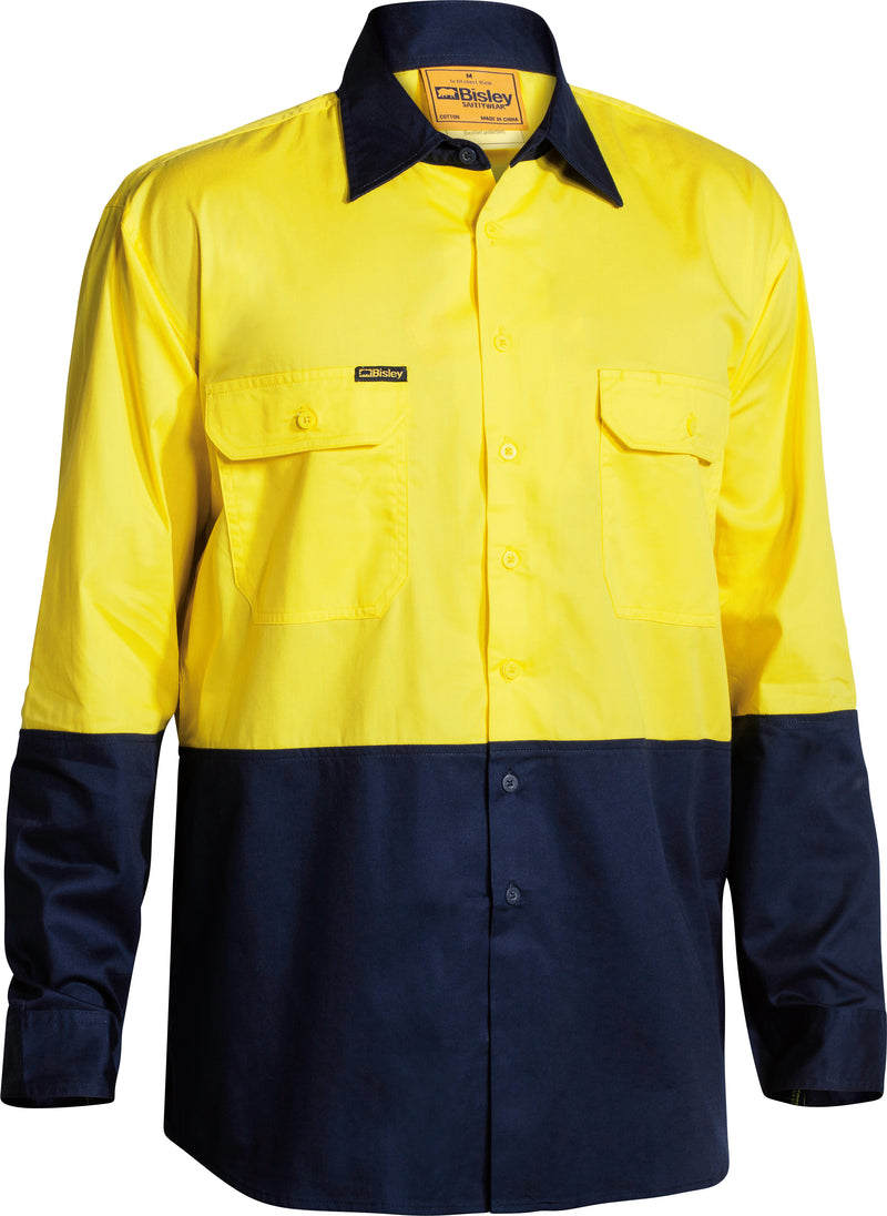 Load image into Gallery viewer, Wholesale BS6895 Bisley Two Tone Hi Vis Cool Lighweight Drill Shirt - Long Sleeve Printed or Blank
