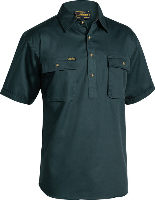 Wholesale BSC1433 Bisley Closed Front Cotton Drill Shirt - Short Sleeve Printed or Blank