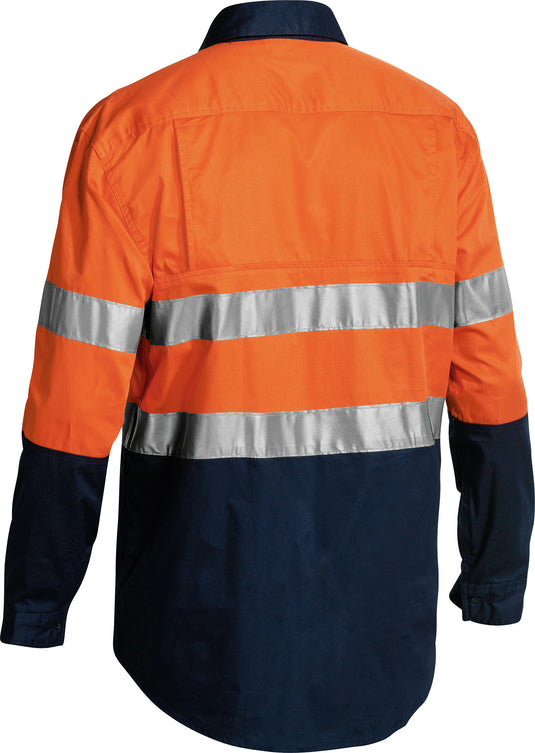 Wholesale BSC6896 Bisley 2 Tone Hi Vis Lightweight Closed Front Shirt 3M Reflective Tape - Long Sleeve Printed or Blank