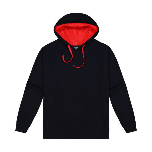 Black hoodie top red hood