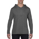 Wholesale 987 Anvil Long Sleeve Hooded T-Shirt Printed or Blank