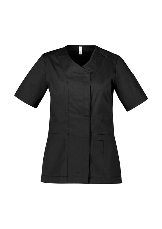 CST240LS BizCare Parks Womens Zip Front Crossover Scrub Top