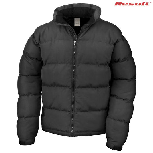 Wholesale R181X Result Black Unisex Puffer Jackets Printed or Blank