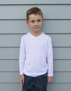 Wholesale R455B Workguard Youth Long Sleeve Thermal V-Neck Printed or Blank