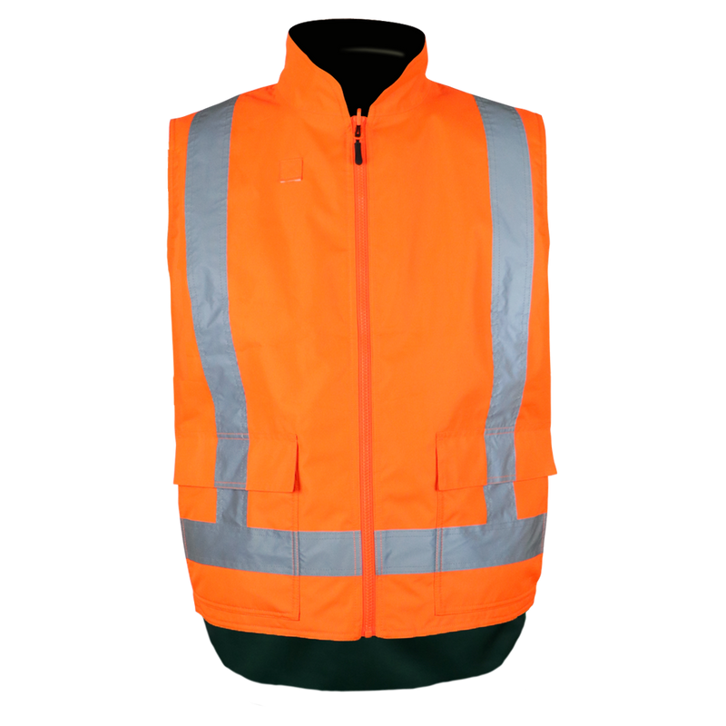 Load image into Gallery viewer, Wholesale R461X Workguard Reversible Fleece Lined Hi-Vis Safety Vest Printed or Blank
