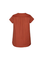 Wholesale RB967LS Women's Kayla V-Neck Pleat Blouse Printed or Blank