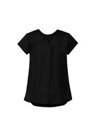 Wholesale RB967LS Women's Kayla V-Neck Pleat Blouse Printed or Blank