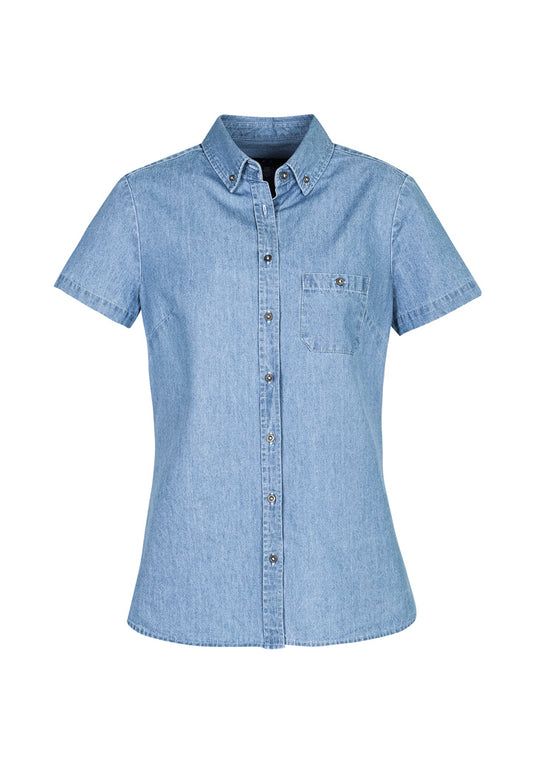 Wholesale S017LS Bizcollection Indie Ladies Short Sleeve Shirt Printed or Blank