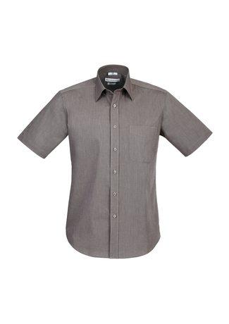 Wholesale S122MS BizCollection Chevron Men's Short Sleeve Shirt Printed or Blank
