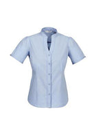 Wholesale S262LS BizCollection Chevron Ladies Stand Collar Shirt Printed or Blank