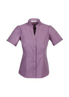 Wholesale S262LS BizCollection Chevron Ladies Stand Collar Shirt Printed or Blank