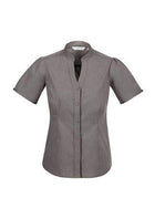 Wholesale S262LS BizCollection Chevron Ladies Stand Collar Shirt Printed or Blank