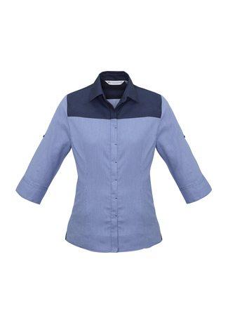 Wholesale S503LT BizCollection Havana Ladies ¾ Sleeve Shirt Printed or Blank