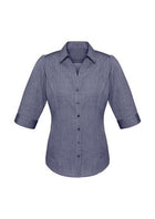 Wholesale S622LT BizCollection Trend Ladies ¾ Sleeve Shirt Printed or Blank