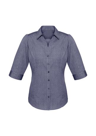 Wholesale S622LT BizCollection Trend Ladies ¾ Sleeve Shirt Printed or Blank