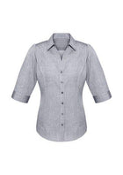 Wholesale S622LT BizCollection Trend Ladies ¾ Sleeve Shirt Printed or Blank