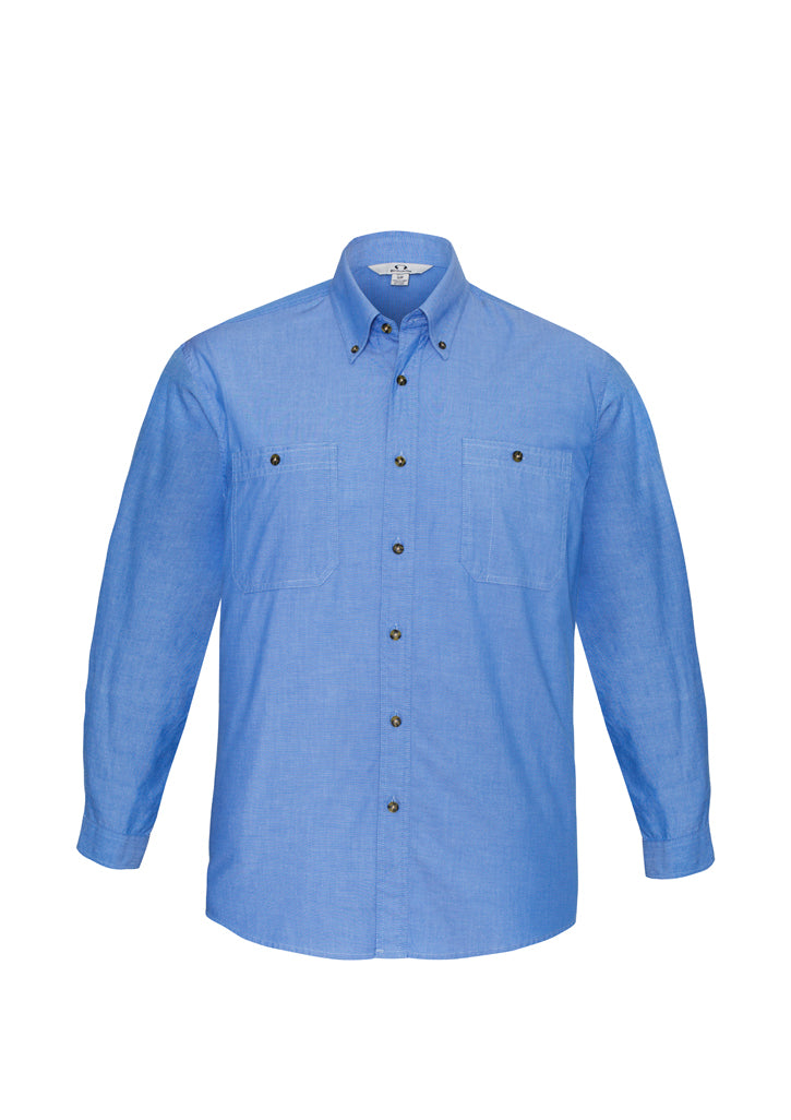 Load image into Gallery viewer, Wholesale SH112 BizCollection MENS WRINKLE FREE CHAMBRAY LONG SLEEVE SHIRT Printed or Blank
