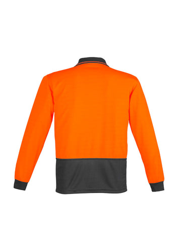 Wholesale ZH232 Hi Vis Basic Spliced Long Sleeve Polo Printed or Blank