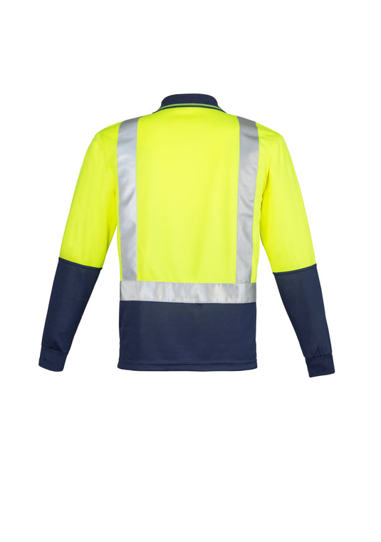 Wholesale ZH234 Hi Vis Spliced Long Sleeve Polo - Shoulder Taped Printed or Blank