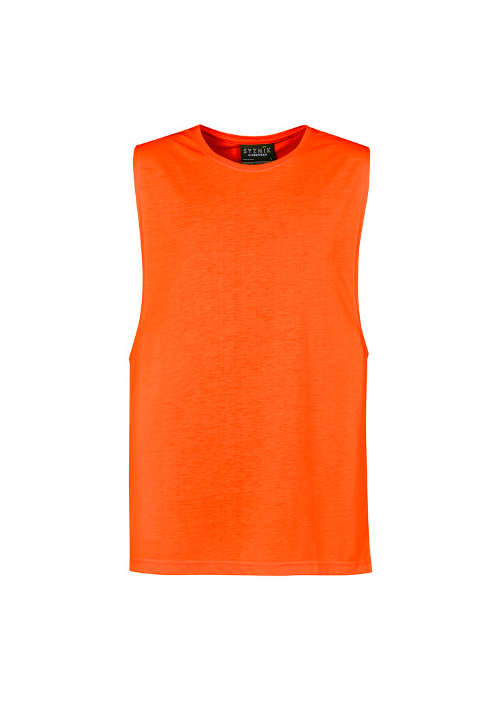 Wholesale ZH297 Syzmik Mens Hi Vis Sleeveless Tee Printed or Blank