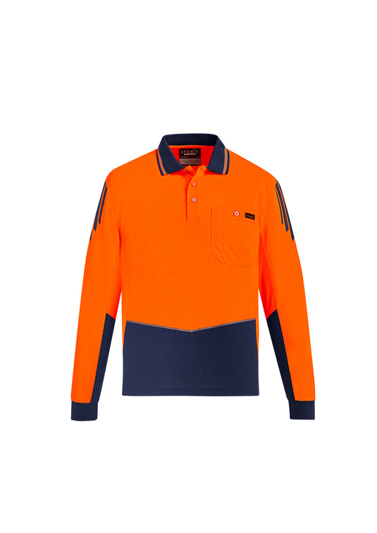 Wholesale Syzmik ZH310 Hi-Vis Flux Longsleeve Polo Shirts Printed or Blank