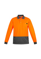 Wholesale ZH410 Syzmik Mens Comfort Back Fluro Long Sleeve Polo Shirts Printed or Blank