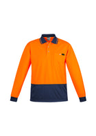 Wholesale ZH410 Syzmik Mens Comfort Back Fluro Long Sleeve Polo Shirts Printed or Blank