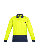 Wholesale ZH410 Syzmik Mens Comfort Back Fluro Long Sleeve Polo Shirts Printed or Blank