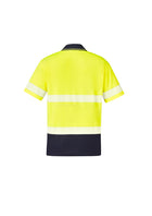 Wholesale ZH535 Unisex Hi Vis Segmented Short Sleeve Work Polos - Hoop Taped Printed or Blank