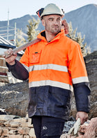 Wholesale ZJ220 Mens Hi Vis Basic 4 in 1 Waterproof Jacket Printed or Blank