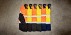 Wholesale ZW123 Hi Vis Spliced Industrial Shirt - Hoop Taped Printed or Blank