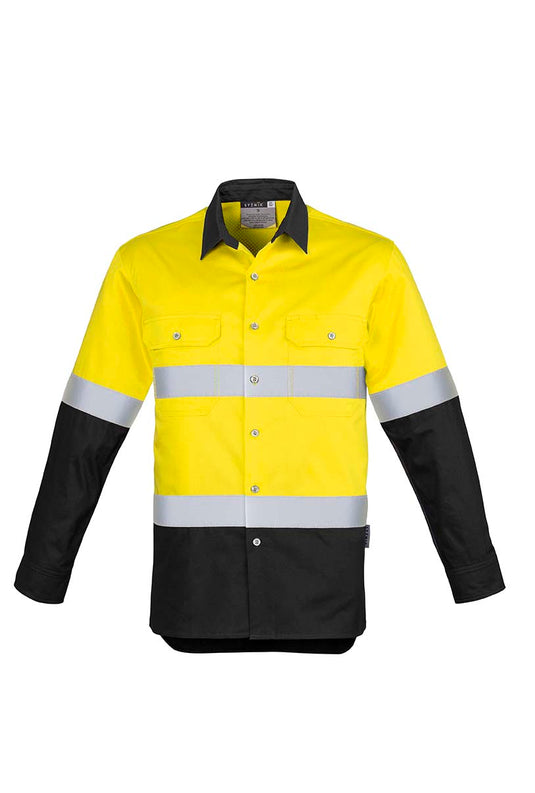 Wholesale ZW123 Hi Vis Spliced Industrial Shirt - Hoop Taped Printed or Blank