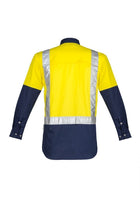 Wholesale ZW124 Hi Vis Spliced Industrial Shirt - Shoulder Taped Printed or Blank