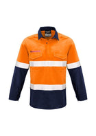Wholesale ZW133 Syzmik FR Closed Front Hooped Taped Spliced Shirt Hi Vis Printed or Blank