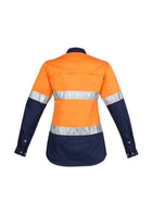Wholesale ZWL123 Womens Hi Vis Spliced Industrial Shirt - Hoop Taped Printed or Blank