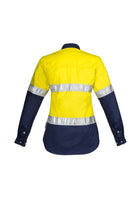 Wholesale ZWL123 Womens Hi Vis Spliced Industrial Shirt - Hoop Taped Printed or Blank