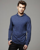 Wholesale 987 Anvil Long Sleeve Hooded T-Shirt Printed or Blank