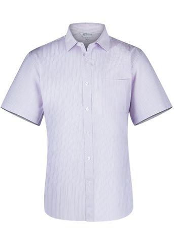 Load image into Gallery viewer, Wholesale 1906S Aussie Pacific Mens Bayview Wide Stripe Short Sleeve Shirt Printed or Blank
