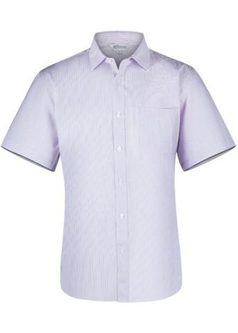 Wholesale 1906S Aussie Pacific Mens Bayview Wide Stripe Short Sleeve Shirt Printed or Blank