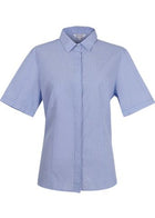 Wholesale 2902S Aussie Pacific Ladies Grange Check Short Sleeve Shirt Printed or Blank