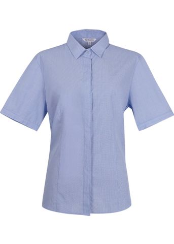 Wholesale 2902S Aussie Pacific Ladies Grange Check Short Sleeve Shirt Printed or Blank