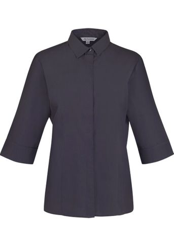 Wholesale 2902T Aussie Pacific Ladies Grange Check 3/4 Sleeve Shirt Printed or Blank