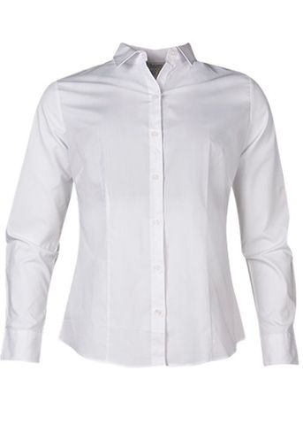 Wholesale 2903L Aussie Pacific Ladies Mosman Stretch Long Sleeve Shirt Printed or Blank