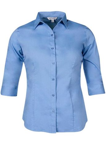 Wholesale 2903T Aussie Pacific Ladies Mosman Stretch 3/4 Sleeve Shirt Printed or Blank