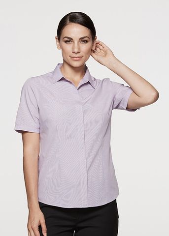 Wholesale 2902S Aussie Pacific Ladies Grange Check Short Sleeve Shirt Printed or Blank